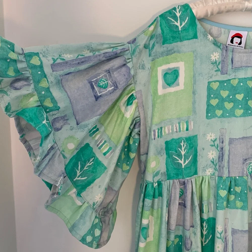 Rebekah Peters Handmade Sustainable Peasant Midi Dress - Picture 3 of 7